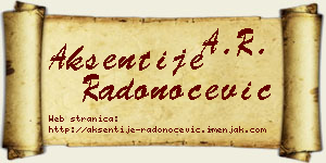 Aksentije Radonoćević vizit kartica